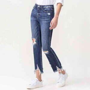 Lovervet Jackie Full Size High Rise Crop Straight Leg Jeans NWT